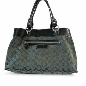 Coach Dark Green and Black Tote Bag